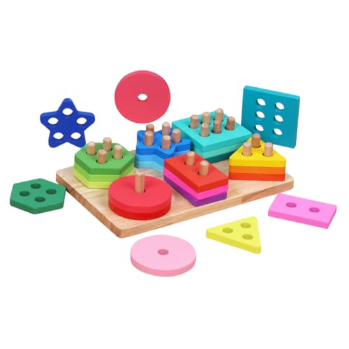 Vaguelly 1Satz Holzsortierblöcke Für Stapelspielzeug Holz Mit Geometrischen Fördert Feinmotorik Sortierfähigkeiten Für Kleinkinder Vaguelly 1Satz Holzsortierblöcke Für Stapelspielzeug Holz Mit Geometrischen Fördert Feinmotorik Sortierfähigkeiten Für Kleinkinder von Vaguelly