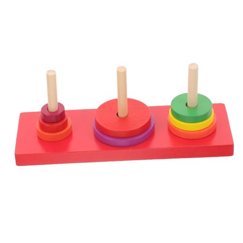 Vaguelly 1Satz Holzspielzeug Stapelturm Buntes Ring Puzzle für Entwicklungs und Lernspielzeug aus Hochwertigem Holz für Kreative und Motorische Fähigkeiten von Vaguelly