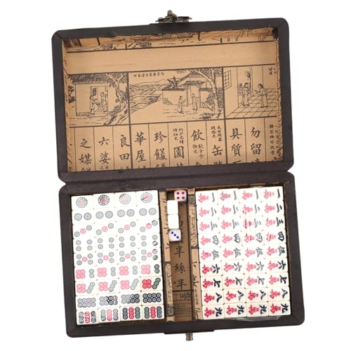 Vaguelly 1Satz Kompaktes Mahjong Set für Reisen Teiliges Set mit Gravierten Fliesen Leicht und Tragbar für Zuhause Partys und Bars Perfektes für Mahjong Vaguelly 1Satz Kompaktes Mahjong Set für Reisen Teiliges Set mit Gravierten Fliesen Leicht und Tragbar für Zuhause Partys und Bars Perfektes für Mahjong von Vaguelly