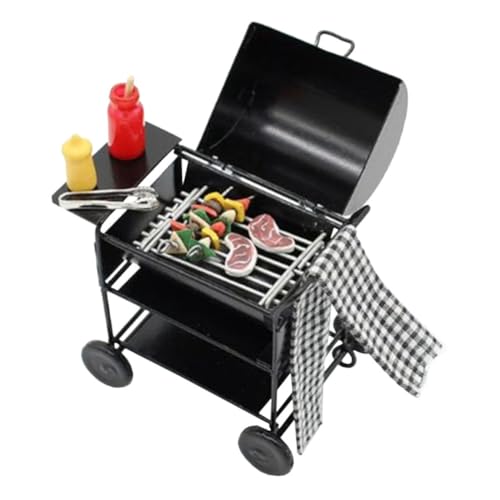 Vaguelly 1Satz Mini BBQ Wagen mit Lebensmittelsimulation Puppenhaus Zubehör für Kreatives und Pädagogische für Vaguelly 1Satz Mini BBQ Wagen mit Lebensmittelsimulation Puppenhaus Zubehör für Kreatives und Pädagogische für von Vaguelly