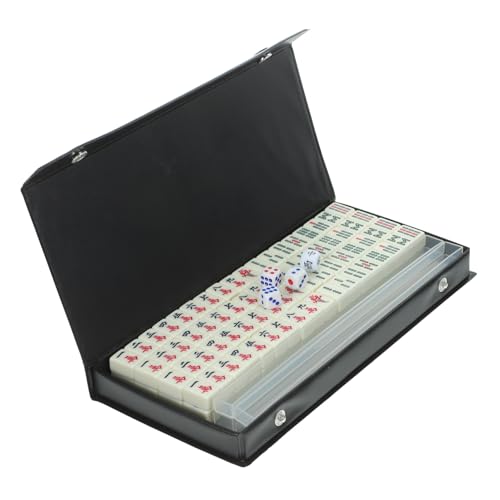 Vaguelly 1Satz Mini Mahjong Set Für Reisen Tragbares Mahjong Spielset Mit Aufbewahrungsbox Familienbrettspiel Für Partys Camping Und Outdoor Aktivitäten Mini Fliesen von Vaguelly