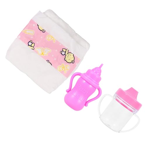 Vaguelly 1Satz Puppenflasche Babypuppenflaschen mit Zubehör für Puppen für Leuchtende Farben Robustes Material von Vaguelly