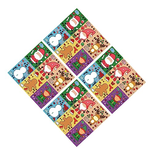Vaguelly 1Set Weihnachtsaufkleber Aufkleber Aufkleber Für Weihnachtsdekoration Cartoon Aufkleber Festivalaufkleber Lernpapier Bunt 24 Blatt von Vaguelly