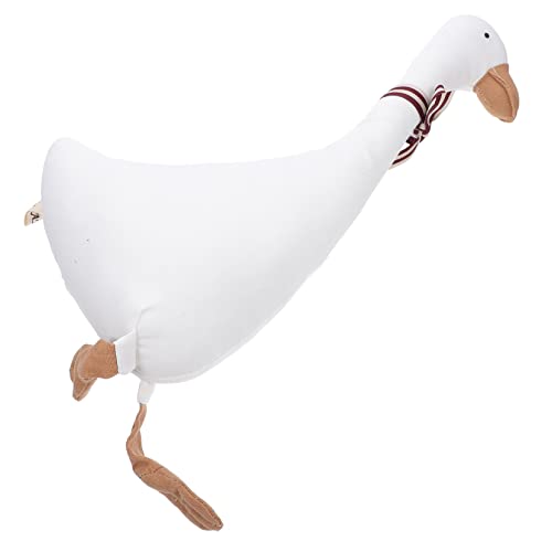 Vaguelly 1Stk Gans Puppe Puppen kinderpuppe playmat Puppen Babydoll Gans Plüsch Gänsepuppe Hai einzigartige Gänsepuppe interessante Gänsepuppe PP Baumwolle Weiß von Vaguelly