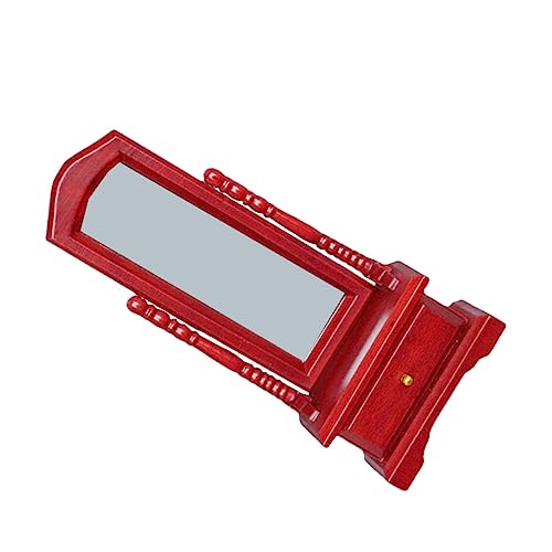 Vaguelly 1Stk Massivholz-Spiegelmodell holzspielzeug für ziernieten dekoringe Decor Mini-Schublade Mini-Hausaccessoire Wohnkultur Puppenstubenmöbel Birke rot von Vaguelly