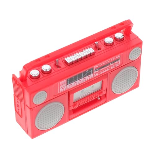 Vaguelly 1Stk Tonbandgerät Modell Miniaturmöbel Miniatur-Phonograph Grammophon Lebensgeräte für kinderspielzeug Mini-Aufnahmegerät-Modell Mini-Hausversorgung Abs rot von Vaguelly