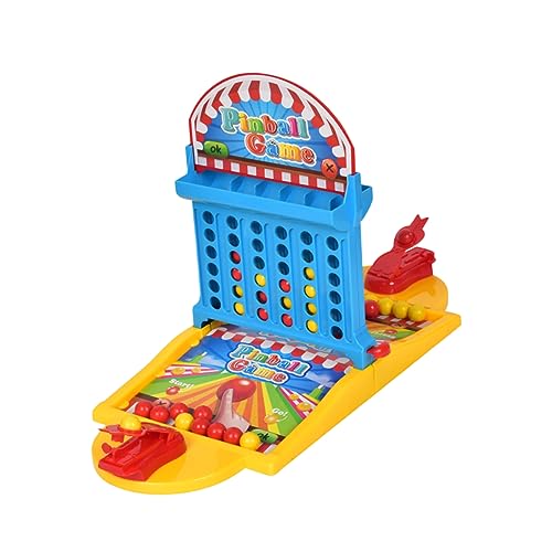Vaguelly 1Stück Mini Basketball Flipper mit Launcher Spaßiges Desktop Brettspiel für Erwachsene Fördert Fingerfertigkeit und Geschicklichkeit Farben und Zufällig von Vaguelly