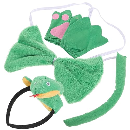 Vaguelly 1satz Tier Kostüm Zubehör Set Für Mädchen Schlangen Kostüm Mit Headband Handschuhen Und Fliege Für Halloween Und Themenpartys von Vaguelly