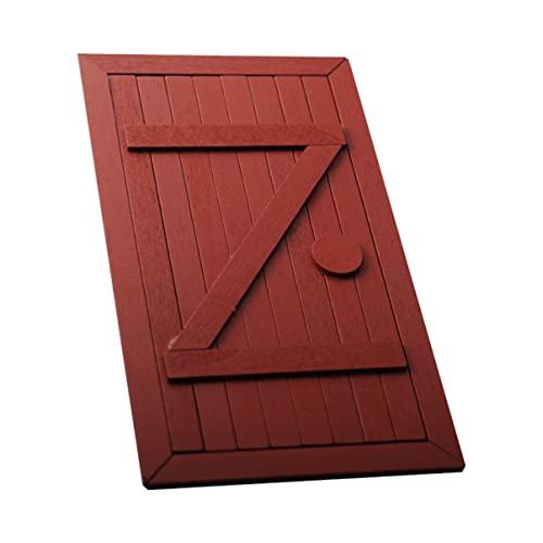 Vaguelly 1stk Mini-holztür Puppenhaustür Puppenhaus-schlafzimmermöbel Hausmöbel Puppenhaus Bücherregal Gefälschtes Tor Torverzierung Emulationstür Minitür Miniaturtor Tordekor Rot Hölzern von Vaguelly