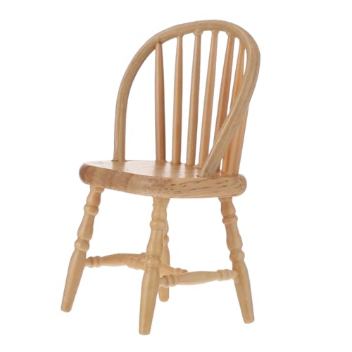 Vaguelly 1stk Mini-stuhldekoration Hocker Stühle Weißes Stuhlmodell Miniaturmöbel Kleiner Stuhl Handwerk Kleines Möbelspielzeug Mini-Stuhl-Modell Puppenhausverzierung Hölzern von Vaguelly