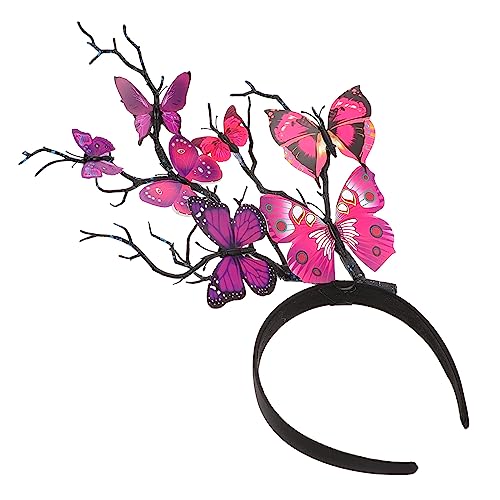 Vaguelly 1stk Schmetterlings-haarschmuck Abschlussball Requisiten Geweih Kostüm Haarband Halloween-haarreifen Halloween-kopfschmuck Für Schmetterling Kopfschmuck Plastik Violett von Vaguelly