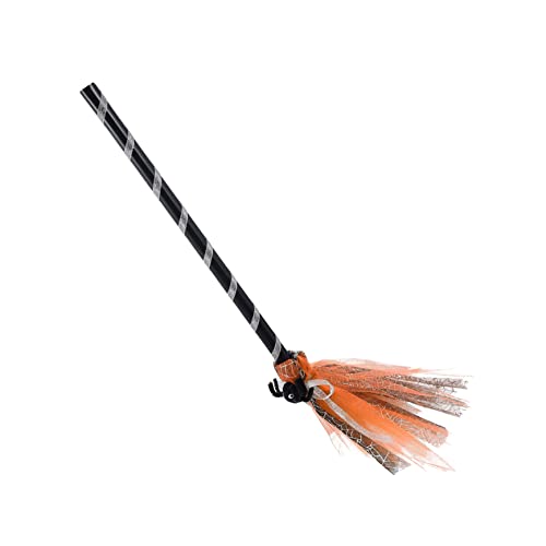 Vaguelly Halloween Performance Prop Hexenbesen Einzigartiger Orangefarbener Hexenbesen Für Halloweenkostüme von Vaguelly
