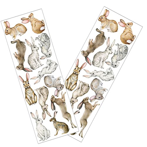 Vaguelly 2 Blätter Kaninchen Wandtattoo Aufkleber Tapeten Abziehen Und Aufkleben Schlafzimmertapete Hase Tapete Kaninchen-tapete Tapeten Für Den Haushalt Haushaltstapete Tapete Drucken PVC von Vaguelly