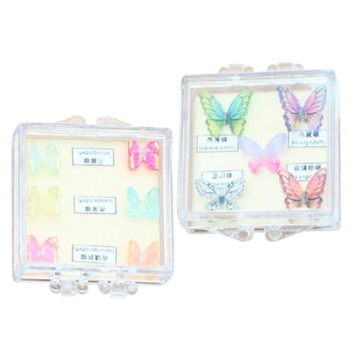 Vaguelly 2 Boxen Mini Schmetterlings Dekorationsbox für Puppenhaus Mikro Landschafts Ornament Arten von Schmetterlingen für Kreative Raumgestaltung und DIY Projekte von Vaguelly