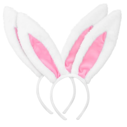 Vaguelly 2stücke Hasenohren Stirnband Entzündliches Cartoon-Haarband Mit Kaninchenohren Kostüm-Haarband Für Halloween-Party-Dekorationen Flauschiges Stirnband Mit Hasenohren Für von Vaguelly