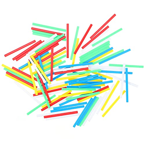 Vaguelly 2 Quadratischer Zählstab Plus Borste Stengel Flocken Mathematikmanipulationen Klassisches Zählwerkzeug Bausatz Jumbo-Sticks Zählen Arithmetische Stäbe Rechenstäbe Plastik von Vaguelly