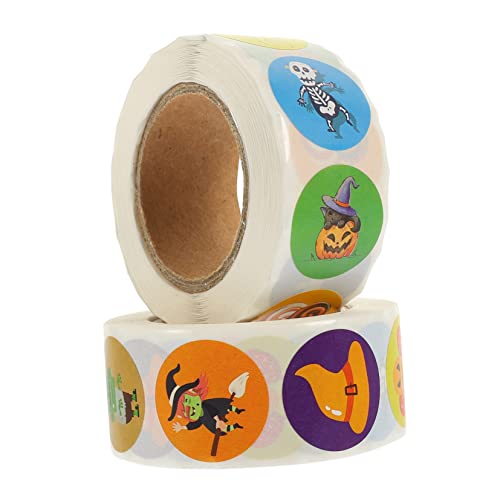 Vaguelly 2 Rollen Halloween-Aufkleber Halloween-Cartoon-Aufkleber Backsiegelaufkleber Halloween-siegelaufkleber Multifunktions-geschenkaufkleber Halloween-geschenksiegeletiketten von Vaguelly