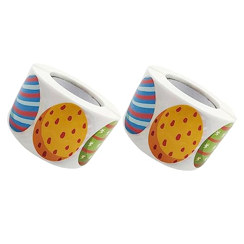 Vaguelly 2 Rollen Osterei-Aufkleber Aufkleber Stickers for ostersüssigkeiten süssigkeiten zu Ostern teigroller Ostern klebebänder Aufkleber zum Basteln Festivalbänder von Vaguelly