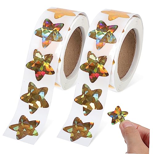 Vaguelly 2 Rollen Pentagramm Aufkleber Kinderaufkleber Goldendoodle Ornament Nagelaufkleber Dekoration wasserdichte Aufkleber Sternaufkleber Stern Aufkleber PVC Selbstklebend von Vaguelly