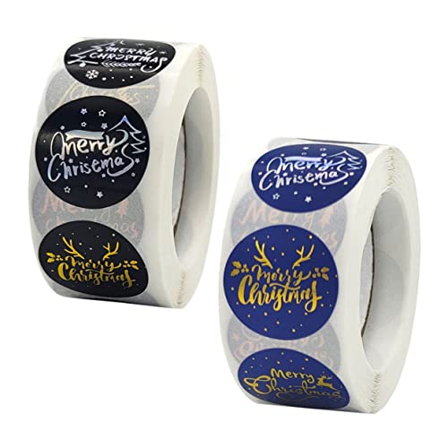 Vaguelly Weihnachten Vintage Aufkleber Set Selbst-Adhesive Dichtung Aufkleber Für Home Decor 2 Rollen Assorted von Vaguelly