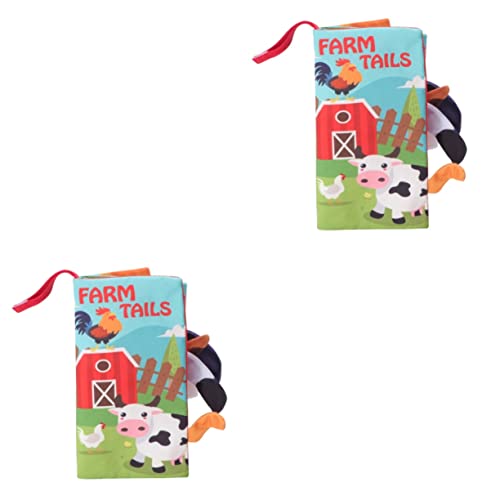 Vaguelly 2 STK Unzerreißbares Stoffbuch für die frühe Bildung Stoffbücher für Babys Tuch Babybücher Sensory Toys pädagogisches Spielzeug -Stoffbuch Karikatur Rasselpapier Kleinkind von Vaguelly