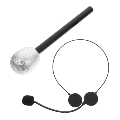 Vaguelly 2 STK. Promi-Kleid Spielmikrofon für Headset Konzertkopfhörer Falsches Kopfmikrofon Fake-Mikrofon-Set Mikrofon Kopfhörer Mikrofon-Stütze Kostüm-Requisite Plastik Silver Vaguelly 2 STK. Promi-Kleid Spielmikrofon für Headset Konzertkopfhörer Falsches Kopfmikrofon Fake-Mikrofon-Set Mikrofon Kopfhörer Mikrofon-Stütze Kostüm-Requisite Plastik Silver von Vaguelly