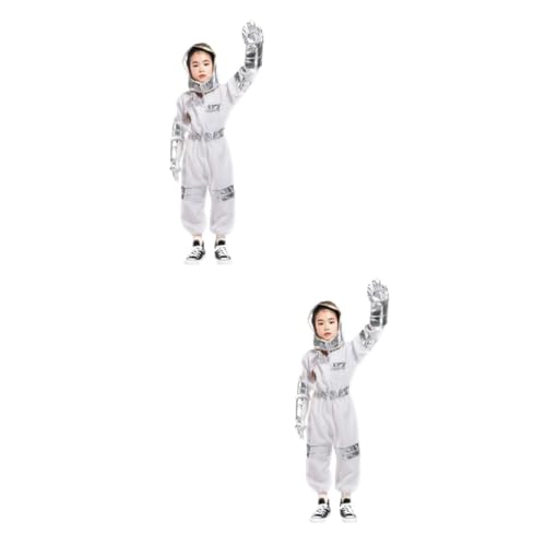 Vaguelly 2 Sätze Astronauten-Outfits Kinder Cosplay Kostüm Kostüm-Halloween-Maskerade-Party Kinderkleidung Bühnenuniform Astronautenkostüm Europäisch und amerikanisch Tanzkostüm Mädchen von Vaguelly