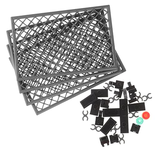 Vaguelly 2 Sätze Bausteinschutznetz Sandkasten Spiele Soldaten Mini-Spielzeugzaun Baustützen aus Kunststoff militärisches Requisite zum Thema Bauspielzeug Abs Grey von Vaguelly