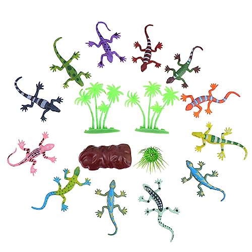 Vaguelly 2 Sätze Eidechsenmodell Gummi-Eidechse Eidechse Spielzeug Reptil Lernspielzeug Puzzle-Spielzeug Realistische Eidechsenfigur Modelle Spielzeuge Ornamente Kind Plastik Tier von Vaguelly