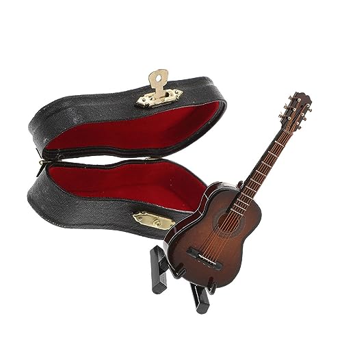 Vaguelly 2 Sätze Gitarrenmodell winzige Gitarre Puppenhaus-Miniaturgitarre Modelle Spielzeug Mini-Gitarre Miniatur-Gitarren-Dekor Saxophon Musikinstrument Geschenk Kind von Vaguelly