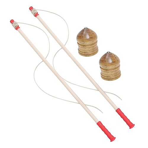 Vaguelly 2 Sätze Kreisel für kinderspielzeug Lustig Toys spielsachen Fitness-Gyro- Kinderoberteile Outdoor-Gyro- hölzern Beige von Vaguelly