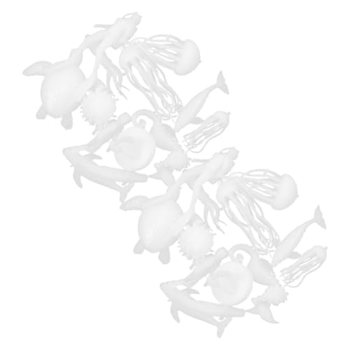 Vaguelly 2 Sätze Mikroskopisch Kleine Meerestiere Epoxidgussversorgung Miniatur-meerestierfiguren Miniaturfiguren Aus Epoxidguss Meerestiere Aus Epoxidguss Bastelzubehör Plastik Weiß von Vaguelly