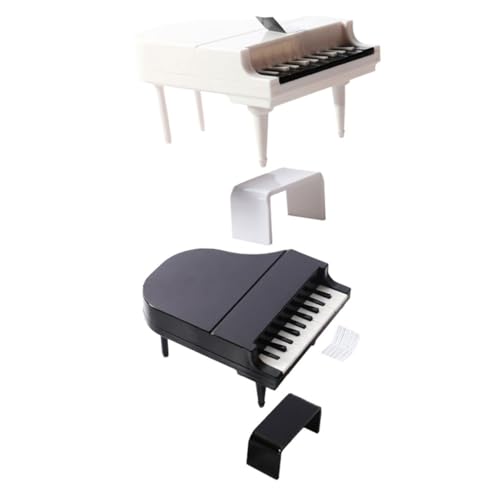 Vaguelly 2 Sätze Mini Klavier Modell für Puppenhaus Teiliges mit Miniatur Klavier und Hocker Kreative Dekoration für Mini Häuser Weiß und Schwarz für DIY Mikro Landschaften Vaguelly 2 Sätze Mini Klavier Modell für Puppenhaus Teiliges mit Miniatur Klavier und Hocker Kreative Dekoration für Mini Häuser Weiß und Schwarz für DIY Mikro Landschaften von Vaguelly