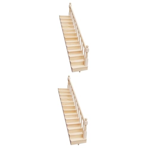 Vaguelly 2 Sätze Mini-Handlauftreppe Miniatur Treppe Mini-Holztreppe Kinder bastelset basteln für Kinder Möbel Modelle Modell Einer Holztreppe Spielhaus Zubehör Schreibtisch Armlehne von Vaguelly