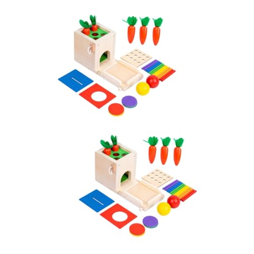 Vaguelly 2 Sätze Münzbox Spielzeug Spielzeuge Lustiges -Spielzeug Kompaktes Sensorisches Spielzeug Lustiges Sensorisches Spielzeug Holz Puzzle Karotten Ernten Kind von Vaguelly