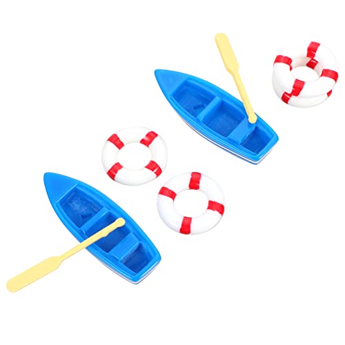Vaguelly 2 Sätze Stranddekorationsverzierungen Wohnkultur Boot Aquariumdekorationen Puppenhaus Leuchtturm Bausatz Strandspielzeug Nautisch Mini-Strand Miniatur Mini-Ornament Blue Plastik von Vaguelly