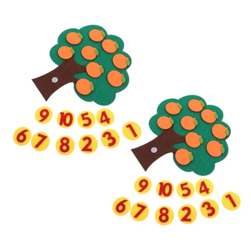 Vaguelly 2 Sätze Teiliges Filz orangenbaum Lernspielzeug für Interaktives Kindergarten mathespiel Tragbar mit Abnehmbaren Teilen Zahlen Erkennen Vielseitige Zählaktivitäten Geeignet für von Vaguelly