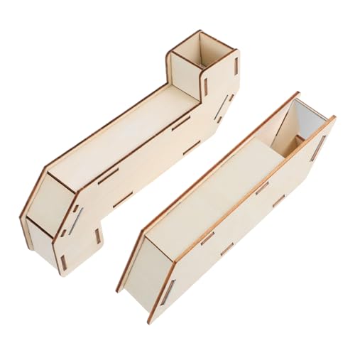 Vaguelly 2 Sätze Teiliges Wissenschafts Holzperiskop DIY Lernspielzeug für Grundschule Fördert Optisches Lernen Kooperation und Kreative Naturwissenschaftsprojekte Drinnen und Draußen von Vaguelly