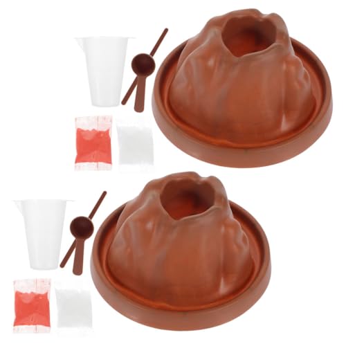 Vaguelly 2 Sätze Vulkan-Modell Kleiner Vulkan Vulkanmodell DIY-Vulkan-spielset Bildungsgeschenk Simulation Eines Vulkanausbruchs Experimente Zu Vulkanausbrüchen Vulkane Erkunden Plastik von Vaguelly