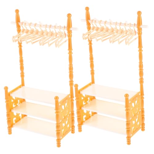 Vaguelly Praktischer Mini-kleiderbügel Aus Abs Für Miniatur-hausmöbel 2 Sets Spielzeug- Zufällige Farbe von Vaguelly