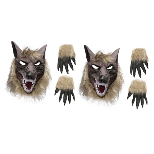 Vaguelly 2 Sets Halloween Kleid Set Maske Handschuhe Cosplay Requisiten Scary Halloween Zubehör von Vaguelly