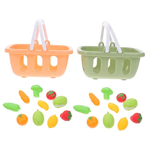 Vaguelly 2 Sets Mini-gemüse- Und Obstkörbe Handgehaltene Mini-körbe Aus Kunststoff Spielzeug Für Jungen Und Mädchen Obst- Und Gemüsekorb-Spielzeug Für Puppenhausspiele von Vaguelly