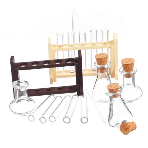 Vaguelly 2 Sets Mini Reagenzglas Aus Kunstglas Messbecher Set Miniatur Wissenschaftslabor Spiel Mikroexperiment Winziges Zubehör Puppenhaus Minis Miniatur Puppenhaus Gläser von Vaguelly
