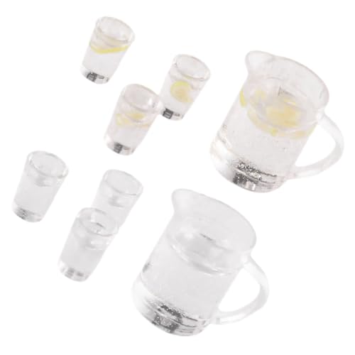 Vaguelly 2 Sets Miniaturbecher Puppenhaus Puppenhaus Saftflaschen Puppenhaus Wasserbecher Kleine Hausfigur Puppenhaus Wasserkrüge Puppenhaus Getränkezubehör Wasserkocher von Vaguelly