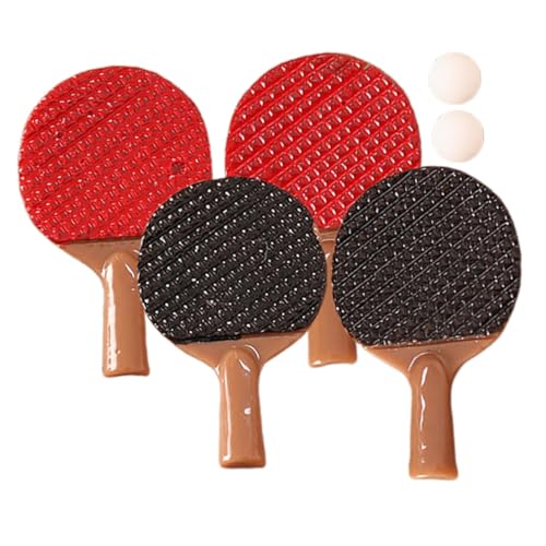 Vaguelly 2 Sets Mini-Tischtennis-Set Für Puppenhaus Im Maßstab 1/12 Schläger Und Realistisches Pong-Spielzeug Für Jungen Und Mädchen Miniatur-hausdekor von Vaguelly