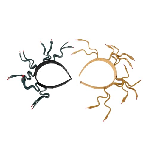 Vaguelly 2 Stück Biegbare Schlangenkopfbedeckung Kostüm Stirnband Kopfbedeckung Für Medusa Schlangen Stirnband Grün Halloween Kostüm Kopfbedeckung Haarschmuck Für Frauen von Vaguelly