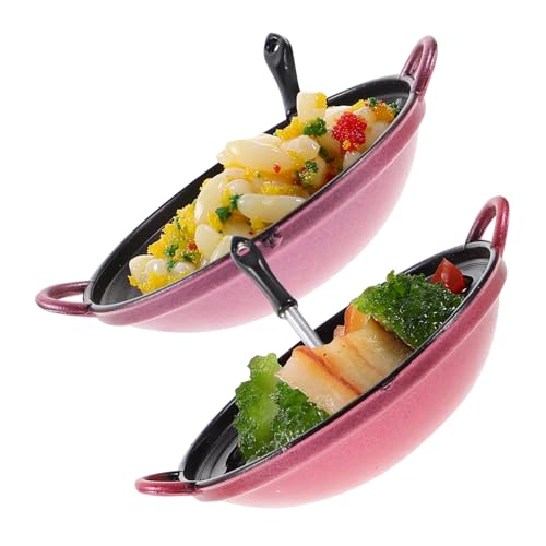 Vaguelly 2 Stück Essen Lebensmittel Puppenhaus Miniatur-Food-Modell Miniatur-Dinge Mikro-landschaftsdekorationen Mini Hausmannskost Mikro-küchendekoration PVC von Vaguelly