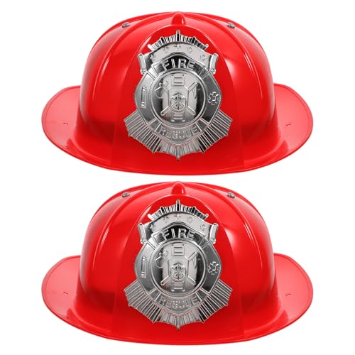 Vaguelly 2stücke Feuerwehrmann Hut Für Junge Mädchen Lebendiges Design Kunststoff Feuerwehrhelm Für Jungen Und Mädchen Kostümzubehör Für Rollenspiele Und Partys von Vaguelly