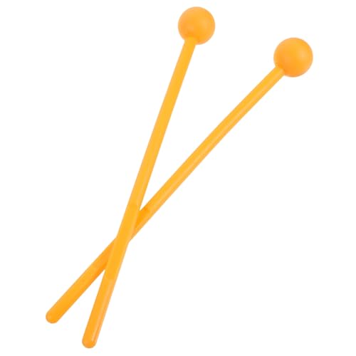 Vaguelly 2 Stück Glockenspielhammer TIPP Handtrommel Musical Bausatz Tenor kunstoffhammer Percussion-Sticks Perkussion mit Kunststoffschlägeln Zungentrommelstöcke aus Kunststoff Abs Orange von Vaguelly