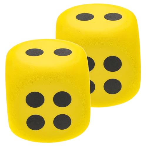 Vaguelly 2 Stück Große Schaumstoffwürfel Jumbo-Würfel Schaumstoffwürfel selber Machen schaumstoffwürfel groß zabawki stymulujące rozwój Platzwertwürfel Würfel für Spiel Eva Yellow von Vaguelly